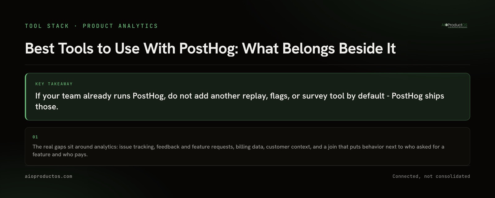 Diagram of the product tool stack around PostHog, sorted by job